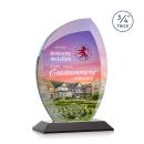 Oakes Full Color Black Peaks Crystal Trophy