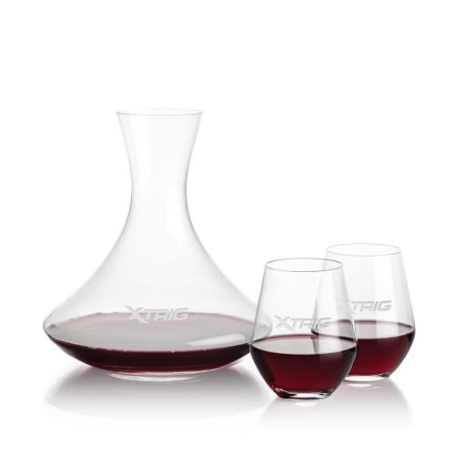 Custom Barware Glasses - Carafes - Crump Carafe & Stahl Stemless Wine