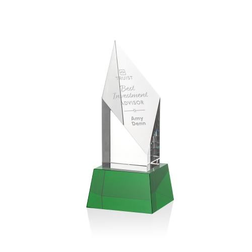 Awards and Plaques - Crystal Trophies - Fernandes on Base Green Crystal Trophy