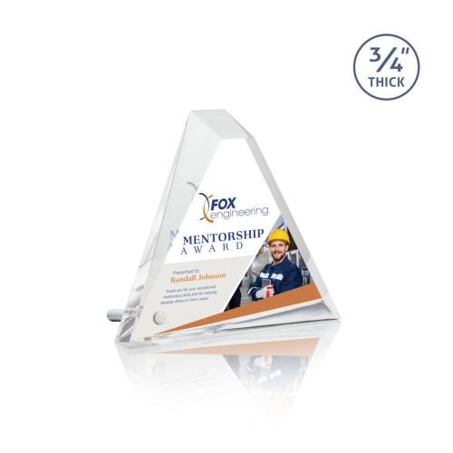 Awards and Plaques - Acrylic Trophies - Sheppard Full Color Silver Pyramid Acrylic Trophy
