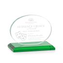 Woods (Horiz) Green Circle Crystal Trophy