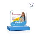 App Full Color Sky Blue Square / Cube Crystal Trophy