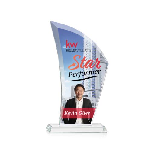 Awards and Plaques - Crystal Trophies - Thompson Full Color Unique Crystal Trophy