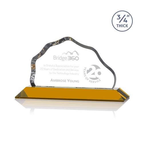 Awards and Plaques - Crystal Trophies - Hagen Amber Crystal Trophy