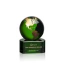 Magee Green/Gold Globe Crystal Trophy
