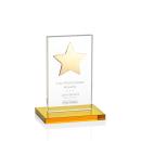 Zuniga Star Amber/Gold Rectangle Crystal Trophy
