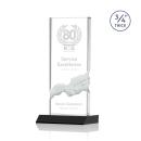 Rubin Black Rectangle Crystal Trophy