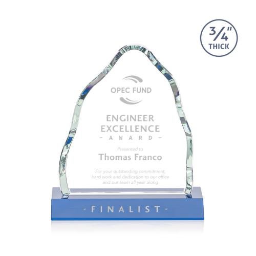 Awards and Plaques - Crystal Trophies - Hobbs Sky Blue Crystal Trophy