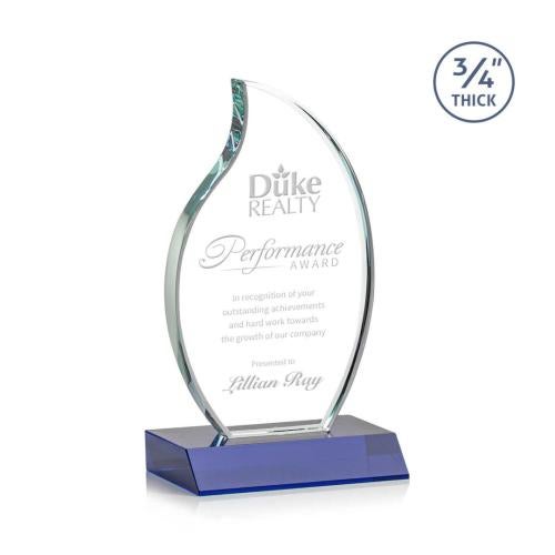 Awards and Plaques - Crystal Trophies - Summers Blue Flame Crystal Trophy