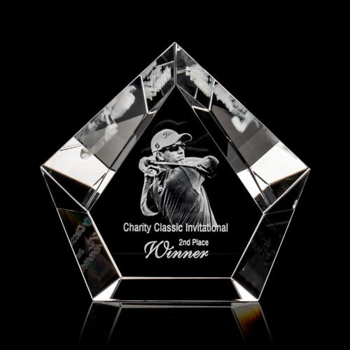 Awards and Plaques - Crystal Trophies - Ernst 3D Polygon Crystal Trophy