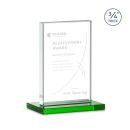 Mohamed Green Rectangle Crystal Trophy