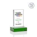 Barlow Full Color Green Rectangle Crystal Trophy