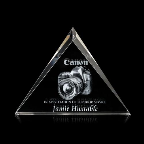Awards and Plaques - Crystal Trophies - Stacy 3D Pyramid Crystal Trophy