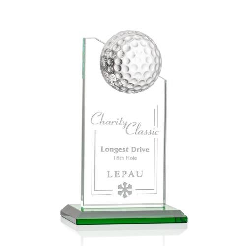 Awards and Plaques - Crystal Trophies - Jordan Golf Green Peaks Crystal Trophy
