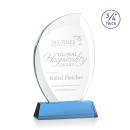 Oakes on Helton Base Sky Blue Flame Crystal Trophy