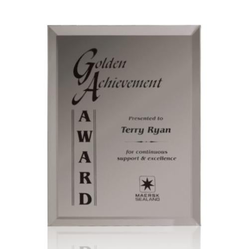 Awards and Plaques - Glass Trophies - Glass Plaques - Mirror Plaque - Bronze