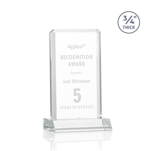 Awards and Plaques - Crystal Trophies - Stubbs Clear Rectangle Crystal Trophy
