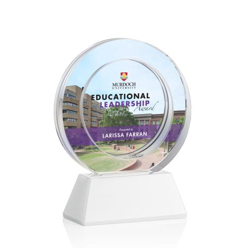 Awards and Plaques - Crystal Trophies - Napier Full Color on Base Fagan Circle Crystal Trophy