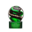 Boykin on Half Round Base Green Globe Glass Trophy