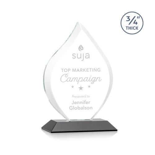 Awards and Plaques - Crystal Trophies - Cavazos Black Flame Crystal Trophy