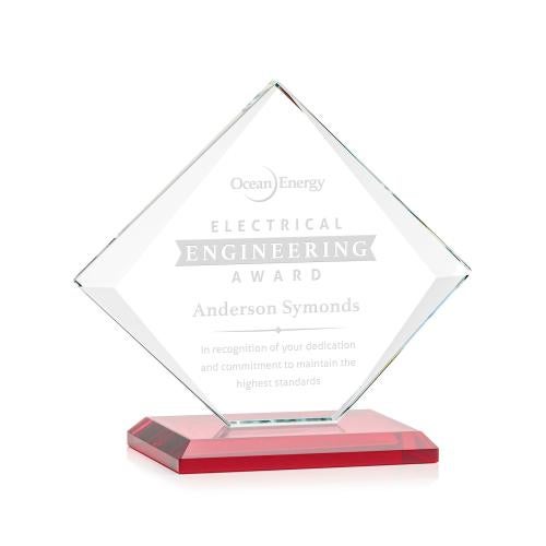 Awards and Plaques - Crystal Trophies - Latham Red Crystal Trophy