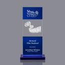 Berry 3D Blue Rectangle Crystal Trophy