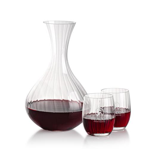 Custom Barware Glasses - Carafes - Morales Carafe & Stemless Wine
