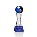 Branch Blue/Silver Globe Crystal Trophy