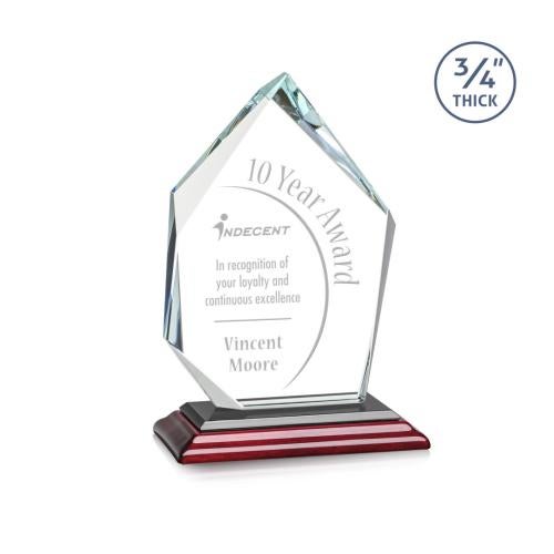 Awards and Plaques - Crystal Trophies - Boone Ice Peak Wood Peaks Crystal Trophy
