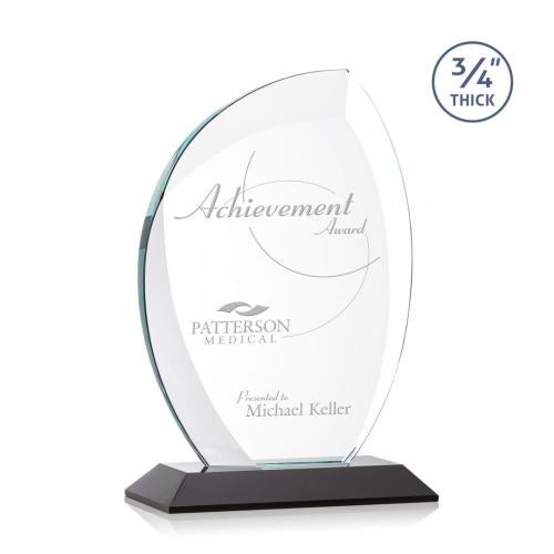 Awards and Plaques - Crystal Trophies - Oakes Black Flame Crystal Trophy