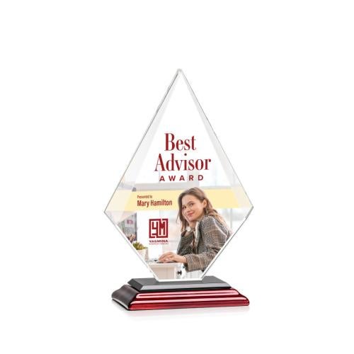 Awards and Plaques - Crystal Trophies - Lujan Full Color Wood Crystal Trophy
