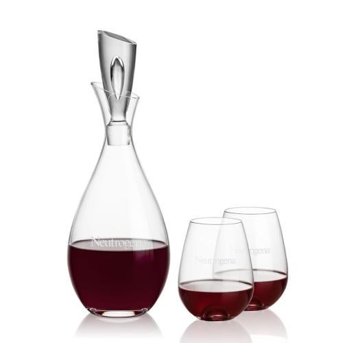 Custom Barware Glasses - Carafes - Pickett Decanter & Walter Stemless Wine