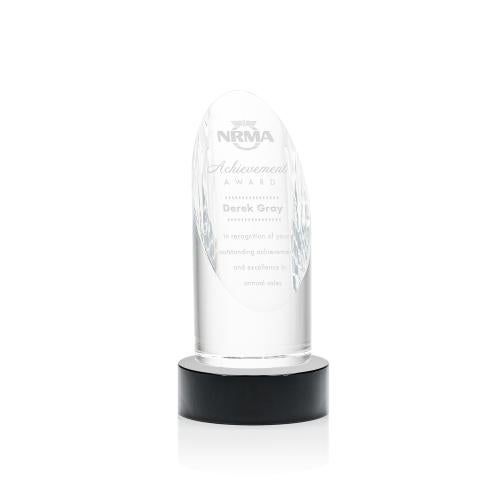 Awards and Plaques - Crystal Trophies - Holley on Base Black Towers Crystal Trophy