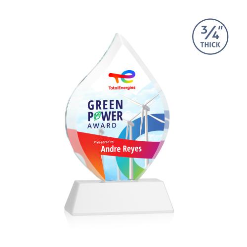 Awards and Plaques - Crystal Trophies - Cavazos Full Color on Helton Fagan Flame Crystal Trophy