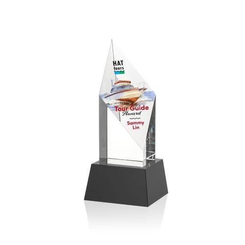 Awards and Plaques - Crystal Trophies - Fernandes Full Color on Base Black Crystal Trophy