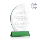 Oakes on Helton Base Green Flame Crystal Trophy