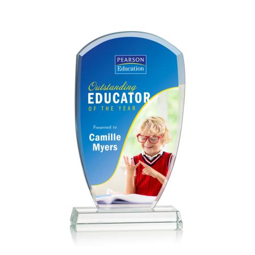 Awards and Plaques - Crystal Trophies - Crowe Full Color Peaks Crystal Trophy