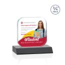 App Full Color Black Square / Cube Crystal Trophy