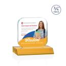 App Full Color Amber Square / Cube Crystal Trophy