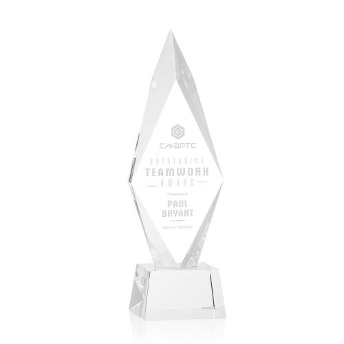 Awards and Plaques - Crystal Trophies - Kendrick on Small Base Clear Crystal Trophy
