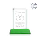 Carey on Helton Green Rectangle Crystal Trophy