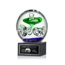 Williamson Globe on Square Marble Base Glass Trophy