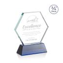 Pagan on Helton Blue Polygon Crystal Trophy
