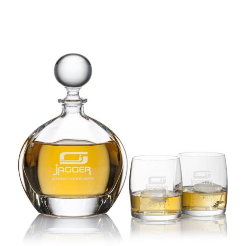 Custom Barware Glasses - Decanters - Bateman Decanter Set