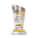 Pollard Full Color Amber Peaks Crystal Trophy