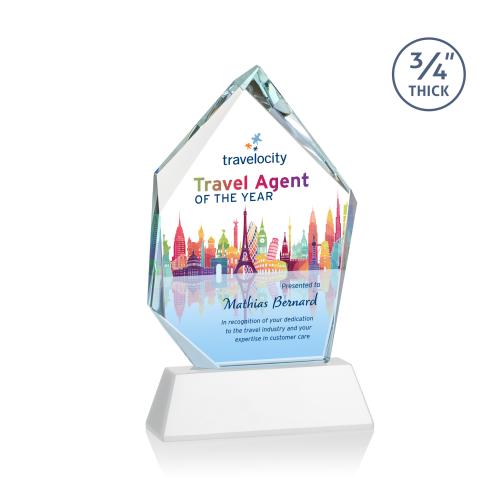 Awards and Plaques - Crystal Trophies - Boone Ice Peak Full Color on Helton Fagan Peaks Crystal Trophy