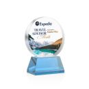 McCarty Vividprint&trade; on Base Sky Blue Circle Crystal Trophy