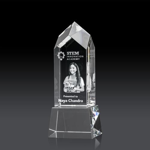 Awards and Plaques - Crystal Trophies - Escobar on Base 3D - Clear