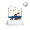 App Full Color on Helton Clear Square / Cube Crystal Trophy