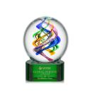 Blackburn on Half Round Base Green Globe Glass Trophy